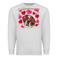 Dove Grey valentine's day  saint bernard dog Premium Sweatshirt - RanaPortraitStore