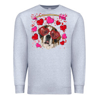 Heather Grey valentine's day  saint bernard dog Premium Sweatshirt - RanaPortraitStore
