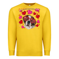 Lemon valentine's day  saint bernard dog Premium Sweatshirt - RanaPortraitStore
