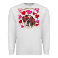 Oatmeal Heather valentine's day  saint bernard dog Premium Sweatshirt - RanaPortraitStore