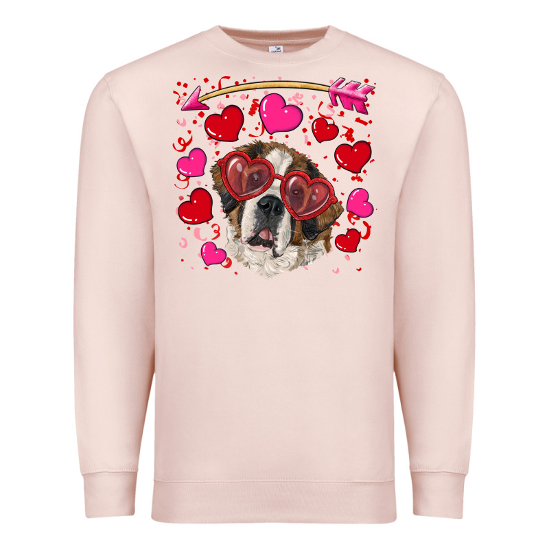 Valentine's Day  Saint Bernard Dog Premium Sweatshirt by RanaPortraitStore | Teevron