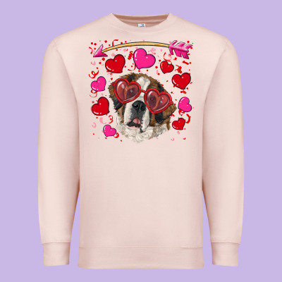 Premium Sweatshirt valentine's day  saint bernard dog