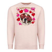 Pale Pink valentine's day  saint bernard dog Premium Sweatshirt - RanaPortraitStore
