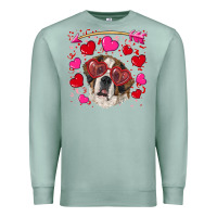 Seafoam valentine's day  saint bernard dog Premium Sweatshirt - RanaPortraitStore