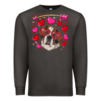 Smoke valentine's day  saint bernard dog Premium Sweatshirt - RanaPortraitStore