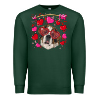 Sports Green valentine's day  saint bernard dog Premium Sweatshirt - RanaPortraitStore