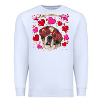White valentine's day  saint bernard dog Premium Sweatshirt - RanaPortraitStore