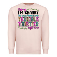 Pale Pink sorry im cranky im going through my terrible thirties right now Premium Sweatshirt - texasbilliewilder