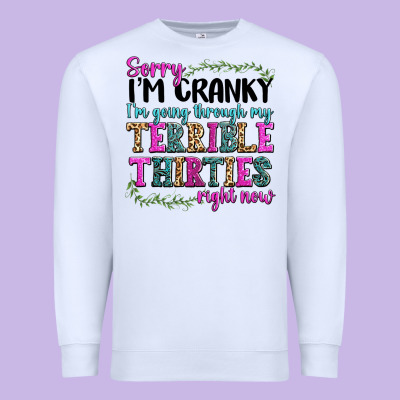 Premium Sweatshirt sorry im cranky im going through my terrible thirties right now