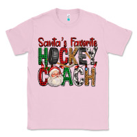 Bubblegum Pink Santa's Favorite Hockey Coach For Christmas Classic Tee - FaDigitalArtStudio