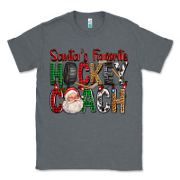 Charcoal Heather Santa's Favorite Hockey Coach For Christmas Classic Tee - FaDigitalArtStudio