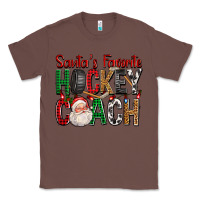 Chestnut Santa's Favorite Hockey Coach For Christmas Classic Tee - FaDigitalArtStudio