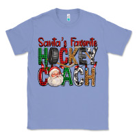 Colony Blue Santa's Favorite Hockey Coach For Christmas Classic Tee - FaDigitalArtStudio