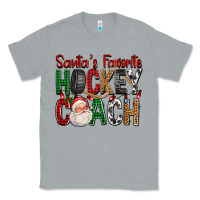 Heather Grey Santa's Favorite Hockey Coach For Christmas Classic Tee - FaDigitalArtStudio