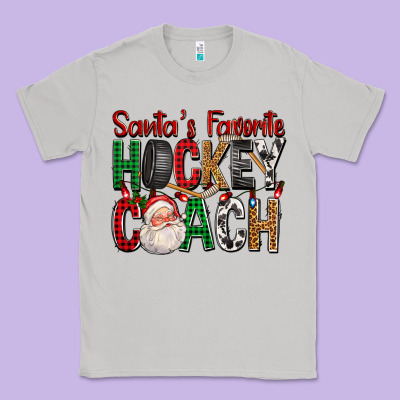 Santa's Favorite Hockey Coach For Christmas Classic Tee Designed By Fadigitalartstudio
