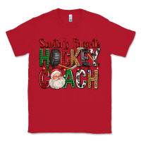 Red Santa's Favorite Hockey Coach For Christmas Classic Tee - FaDigitalArtStudio