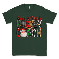 Sports Green Santa's Favorite Hockey Coach For Christmas Classic Tee - FaDigitalArtStudio