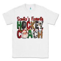 White Santa's Favorite Hockey Coach For Christmas Classic Tee - FaDigitalArtStudio