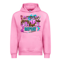 Fuchsia Pink eat sleep craft repeat Urban Hoodie - AdoDesignShop