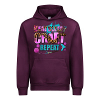 Mauve Wine eat sleep craft repeat Urban Hoodie - AdoDesignShop