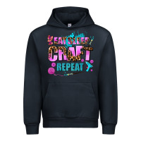 Navy eat sleep craft repeat Urban Hoodie - AdoDesignShop