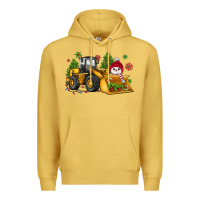 Antique Gold christmas bulldozer snowman Premium Hoodie - JahusDesignShop