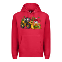 Cardinal christmas bulldozer snowman Premium Hoodie - JahusDesignShop