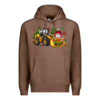 Chestnut christmas bulldozer snowman Premium Hoodie - JahusDesignShop