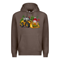 Coffee christmas bulldozer snowman Premium Hoodie - JahusDesignShop