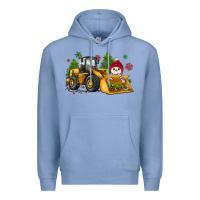 Colony Blue christmas bulldozer snowman Premium Hoodie - JahusDesignShop