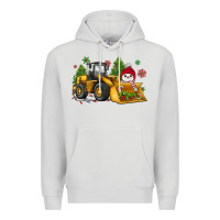 Dove Grey christmas bulldozer snowman Premium Hoodie - JahusDesignShop