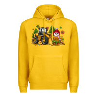 Lemon christmas bulldozer snowman Premium Hoodie - JahusDesignShop