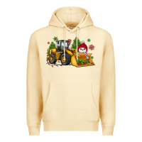 Pina Colada christmas bulldozer snowman Premium Hoodie - JahusDesignShop