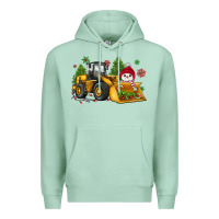 Seafoam christmas bulldozer snowman Premium Hoodie - JahusDesignShop