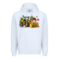 White christmas bulldozer snowman Premium Hoodie - JahusDesignShop