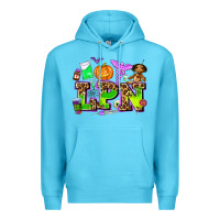 Ocean Blue lpn halloween nurse with Premium Hoodie - AdoDesignShop
