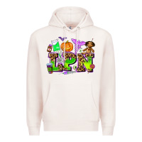Pale Pink lpn halloween nurse with Premium Hoodie - AdoDesignShop