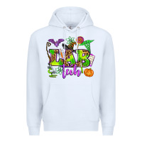 White lab tech halloween Premium Hoodie - AdoDesignShop