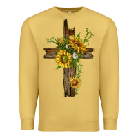 Antique Gold sunflower cross Premium Sweatshirt - texasbilliewilder