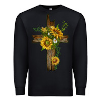 Black sunflower cross Premium Sweatshirt - texasbilliewilder