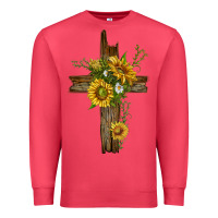 Cardinal sunflower cross Premium Sweatshirt - texasbilliewilder