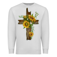 Dove Grey sunflower cross Premium Sweatshirt - texasbilliewilder