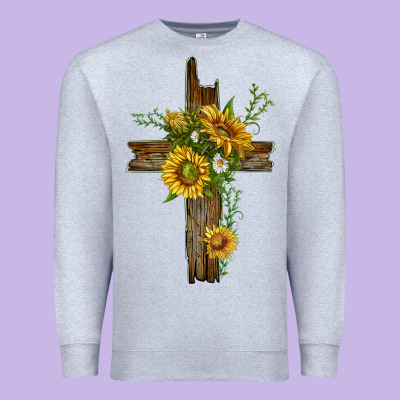 Premium Sweatshirt sunflower cross