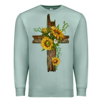 Seafoam sunflower cross Premium Sweatshirt - texasbilliewilder