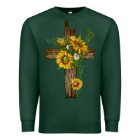 Sports Green sunflower cross Premium Sweatshirt - texasbilliewilder