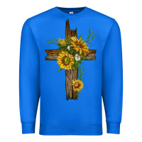 True Royal sunflower cross Premium Sweatshirt - texasbilliewilder