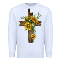 White sunflower cross Premium Sweatshirt - texasbilliewilder