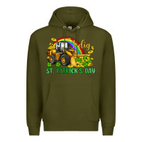 Army Green i dig st patrick s day bulldozer Premium Hoodie - JahusDesignShop