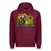 Burgundy i dig st patrick s day bulldozer Premium Hoodie - JahusDesignShop