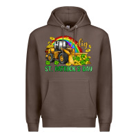 Coffee i dig st patrick s day bulldozer Premium Hoodie - JahusDesignShop